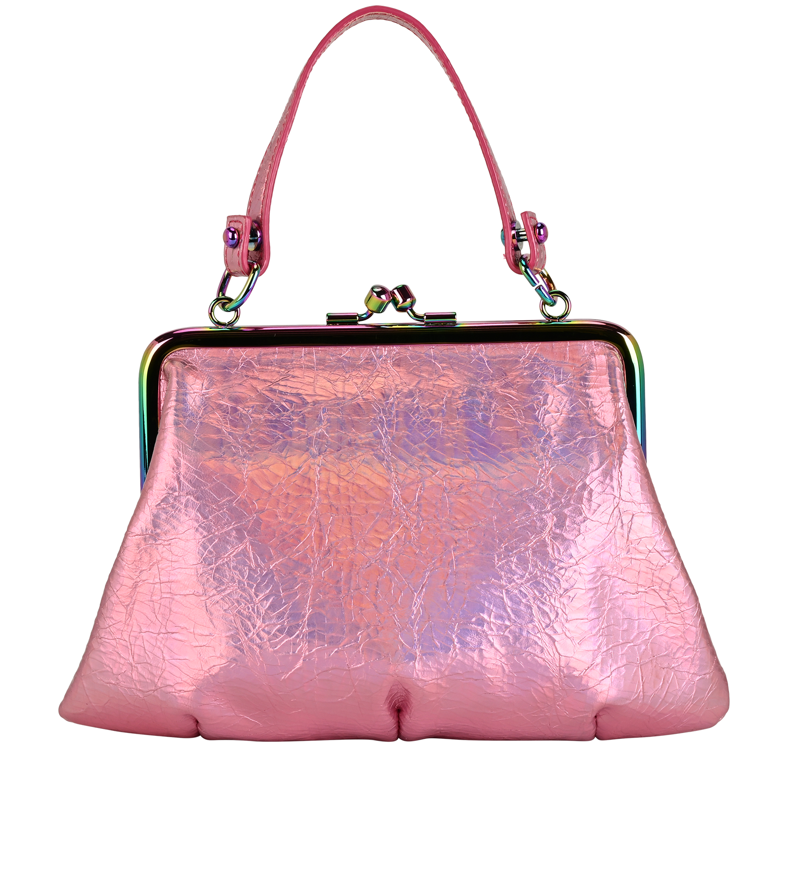 Granny Frame Purse, &pound;95, Handbags, Pink, Faux Leather, Back view